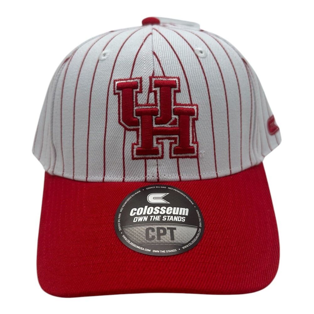 Colosseum Houston Cougars Hat Cap Snapback Red White Jonah Pinstripe NCAA